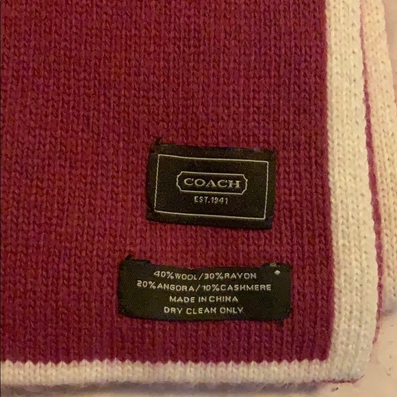 Coach scarf authentic maroon and cream - Picture 5 of 5